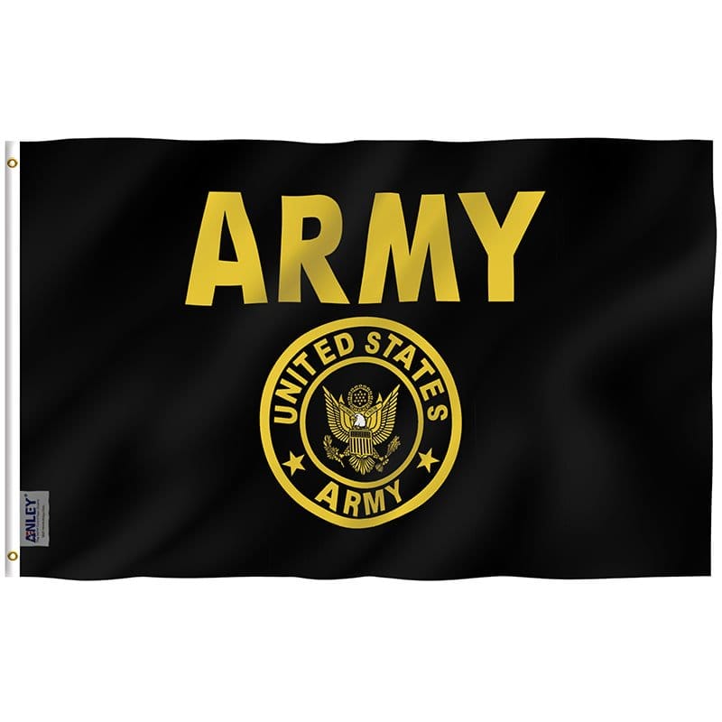 Fly Breeze USA Army Crest Flag with Brass Grommets 3X5Ft Banner USA Polyester