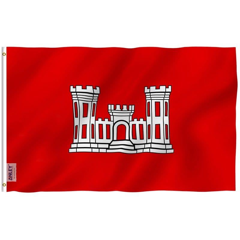 Fly Breeze US Army Corps of Engineers Flag with Brass Grommets 3X5Ft Banner USA Polyester