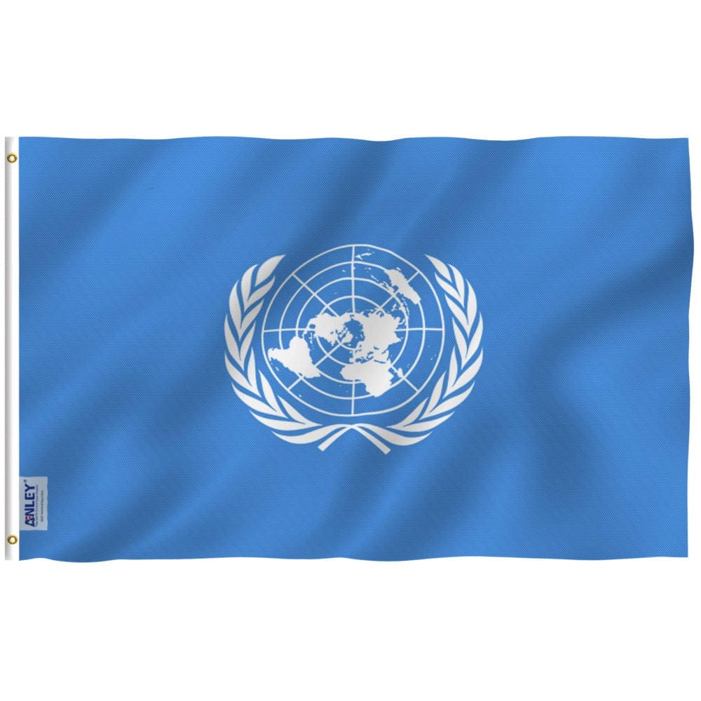 Fly Breeze United Nations Flag with Brass Grommets 3X5Ft Banner USA Polyester