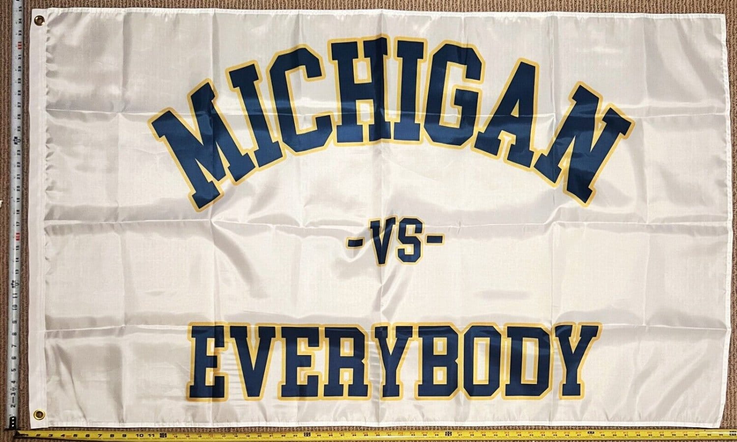 Football Flag Michigan Vs. Everybody White Wolverines Beer USA 3x5'