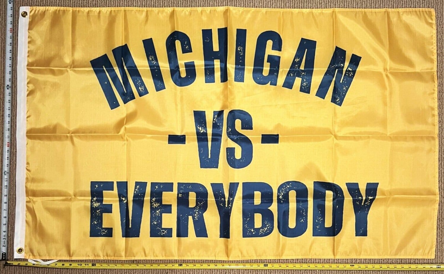 Football Flag Michigan Vs. Everybody Yellow Wolverines Beer USA 3x5'
