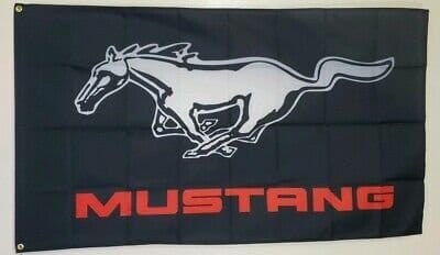 Ford Mustang Black Flag 3X5 Ft Polyester Banner USA 90x150cm
