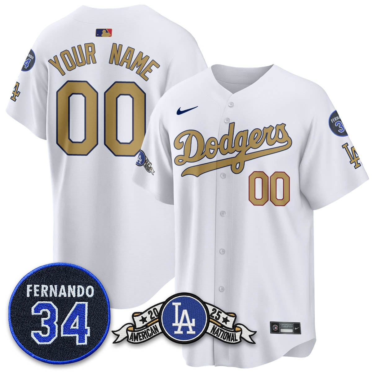Los Angeles Dodgers 2025 National League Champions Custom Jersey - All Stitched - Image 3