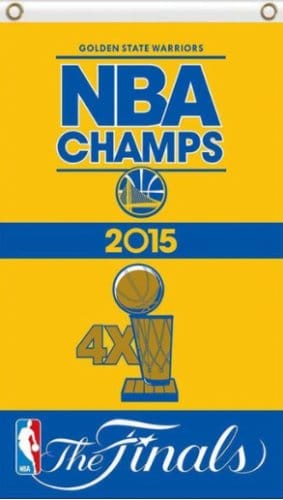 Golden State Warriors 2015 Champs Yellow Flag 3X5Ft Polyester Banner USA Digital Print