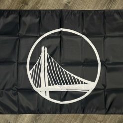 Golden State Warriors Logo Flag 3x5 ft Sports Black Banner Man-Cave Garage