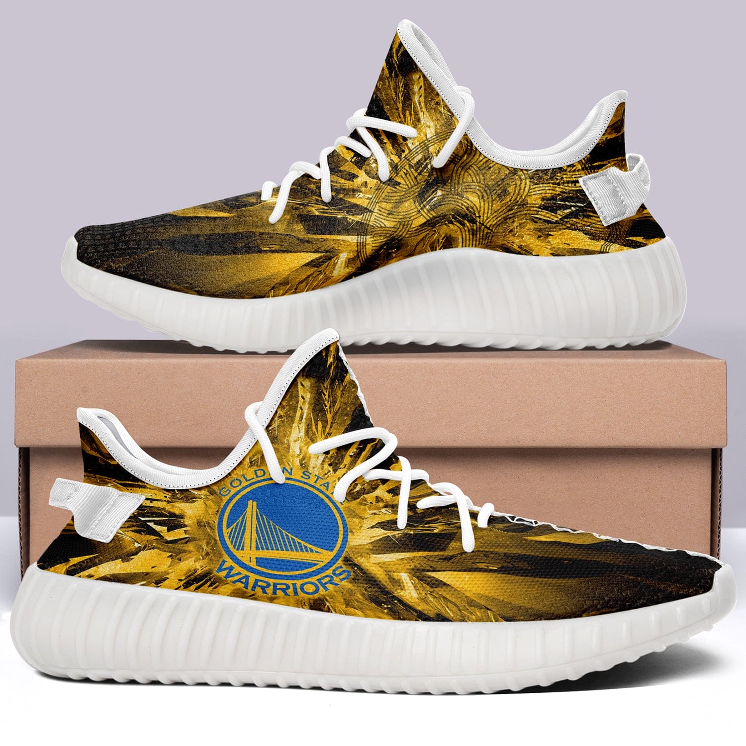Alternative view of Golden State Warriors NBA 350v Yeezy Sneakers For Men Women Fans