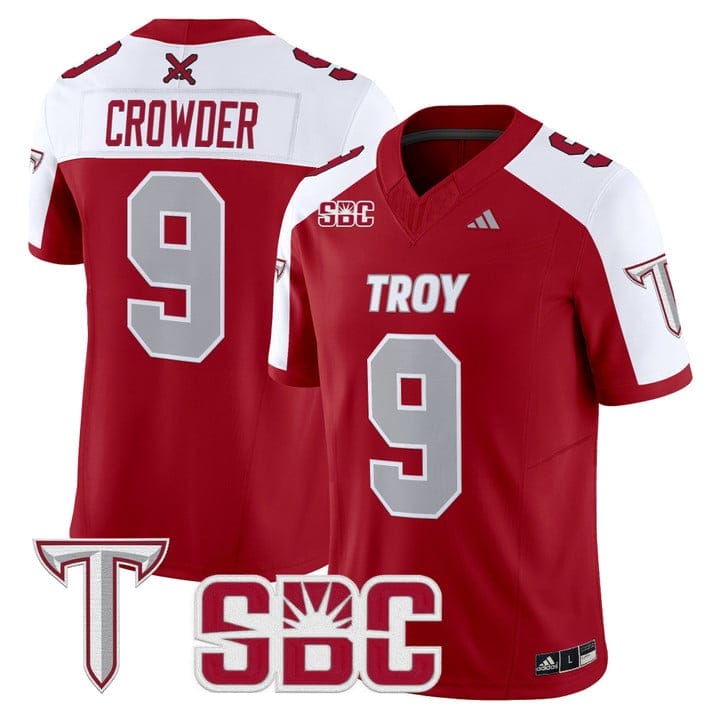Goose Crowder Jersey #9 Troy Trojans 2025 Vapor Limited Stitched Black Alter - Image 4