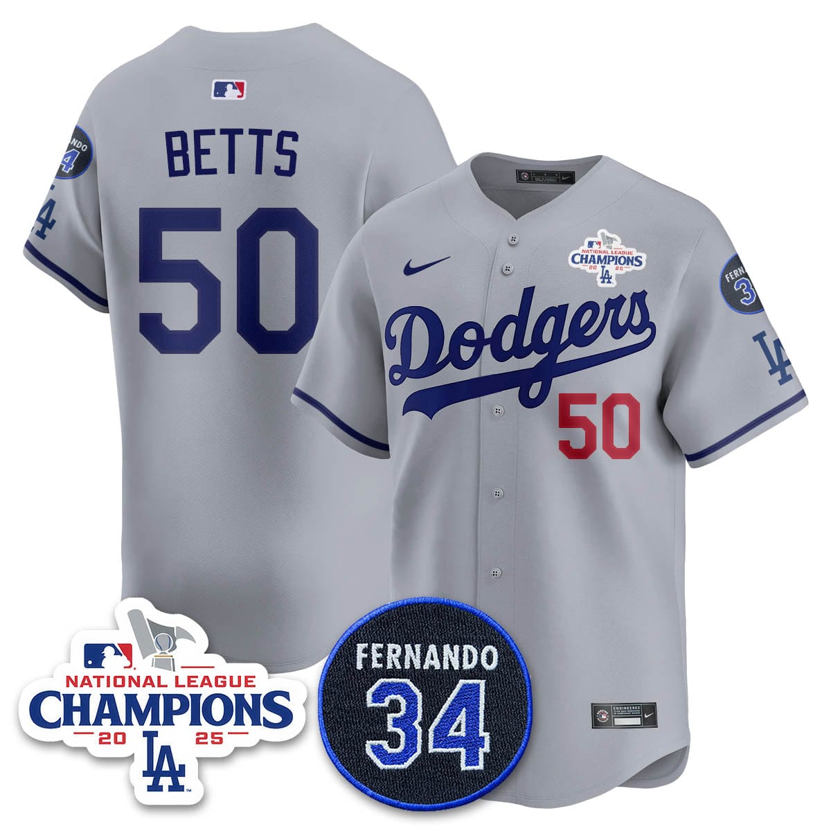 Los Angeles Dodgers 2025 NL Champions Jersey - All Stitched - Image 19
