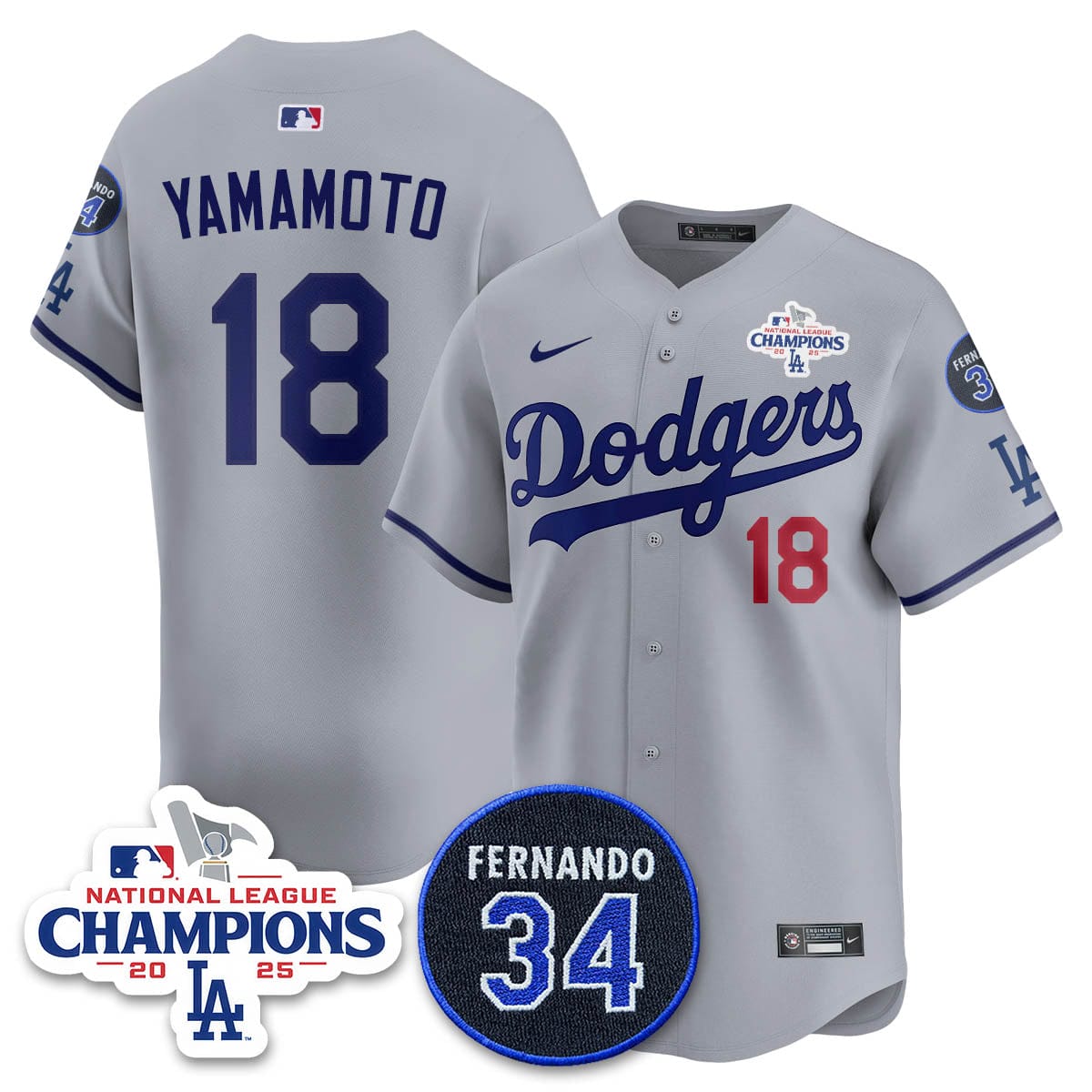 Los Angeles Dodgers 2025 NL Champions Jersey - All Stitched - Image 25