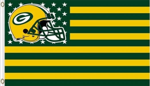 Green Bay Packers Star and Strips Flag 3X5 Ft Polyester Banner USA 90x150cm