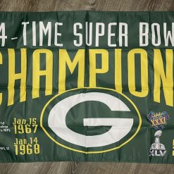 Green Bay Packers Super Bowl Championship Flag 3x5 ft Green Banner Man-Cave