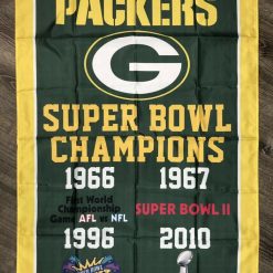 Green Bay Packers Super Bowl Championship Flag Vertical 3x5 ft Football Sports Banner