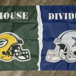 Green Bay Packers vs Dallas Cowboys House Divided Flag 3x5 ft Sports Banner New