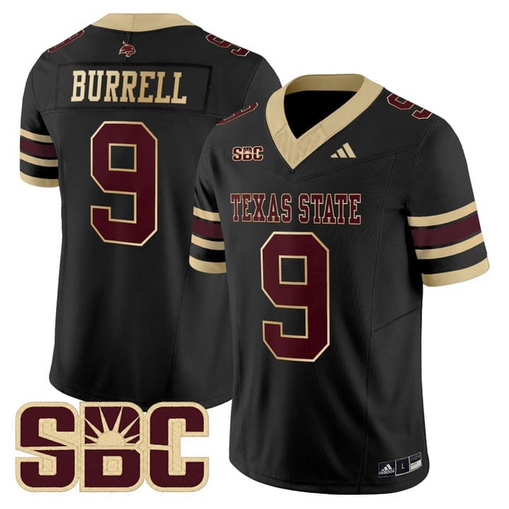 Greg Burrell Jersey #9 Texas State Bobcats 2025 Limited Stitched - Image 2