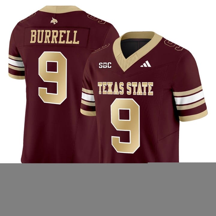 Greg Burrell Jersey #9 Texas State Bobcats 2025 Limited Stitched - Image 5