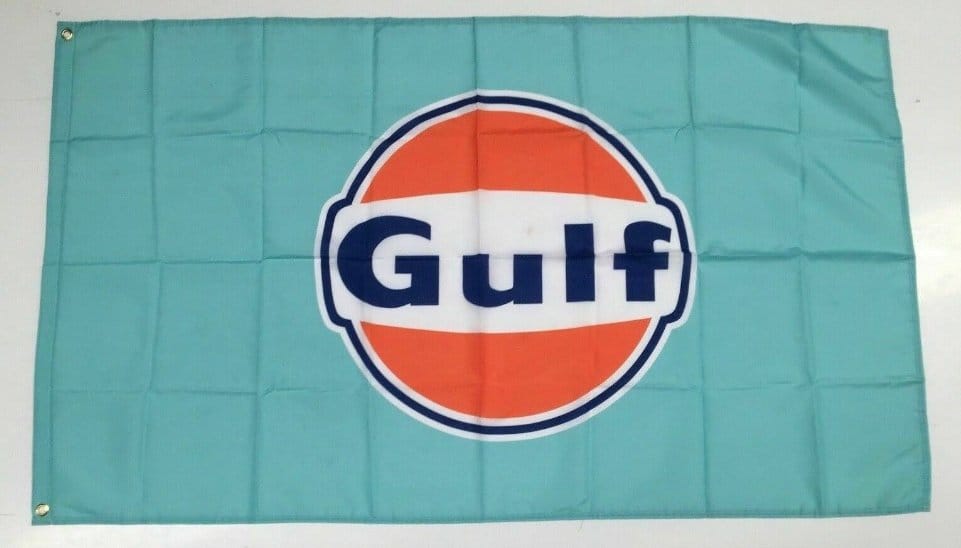 Gulf Banner Flag - Car Motor Sports Oil Fuel Racing Workshop Mechanic Man Cave 3x5ft