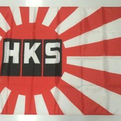 HKS Style 2 Banner Flag Car Blow Off Valve Japan Racing Mechanic Workshop Cave 3x5ft