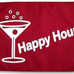 Happy Hour Martini Red Flag Banner 3x5FT Indoor Outdoor Bar Restaurant Man Cave