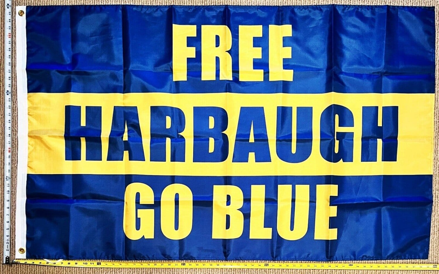 Harbaugh Flag Michigan Vs. Everybody Blue Wolverines Beer USA 3x5'