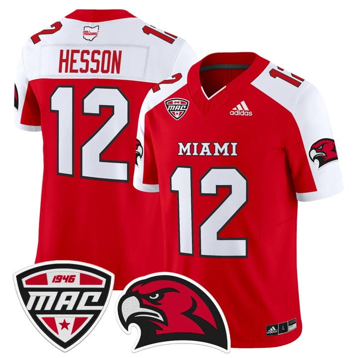 Henry Hesson Jersey #12 Miami OH RedHawks 2025 Vapor Limited Stitched - Image 4