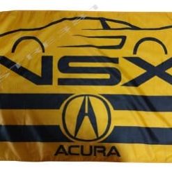 Honda Yellow NSX Flag Honda Acura Japanese Car Black 3X5 Ft Polyester Banner USA 90x150cm