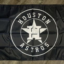 Houston Astros Logo Flag 3x5 ft Black White Banner Man-Cave Garage