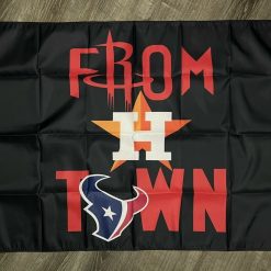 Houston Astros Texans Rockets Flag 3x5 ft From H Town Banner Man-Cave Garage New