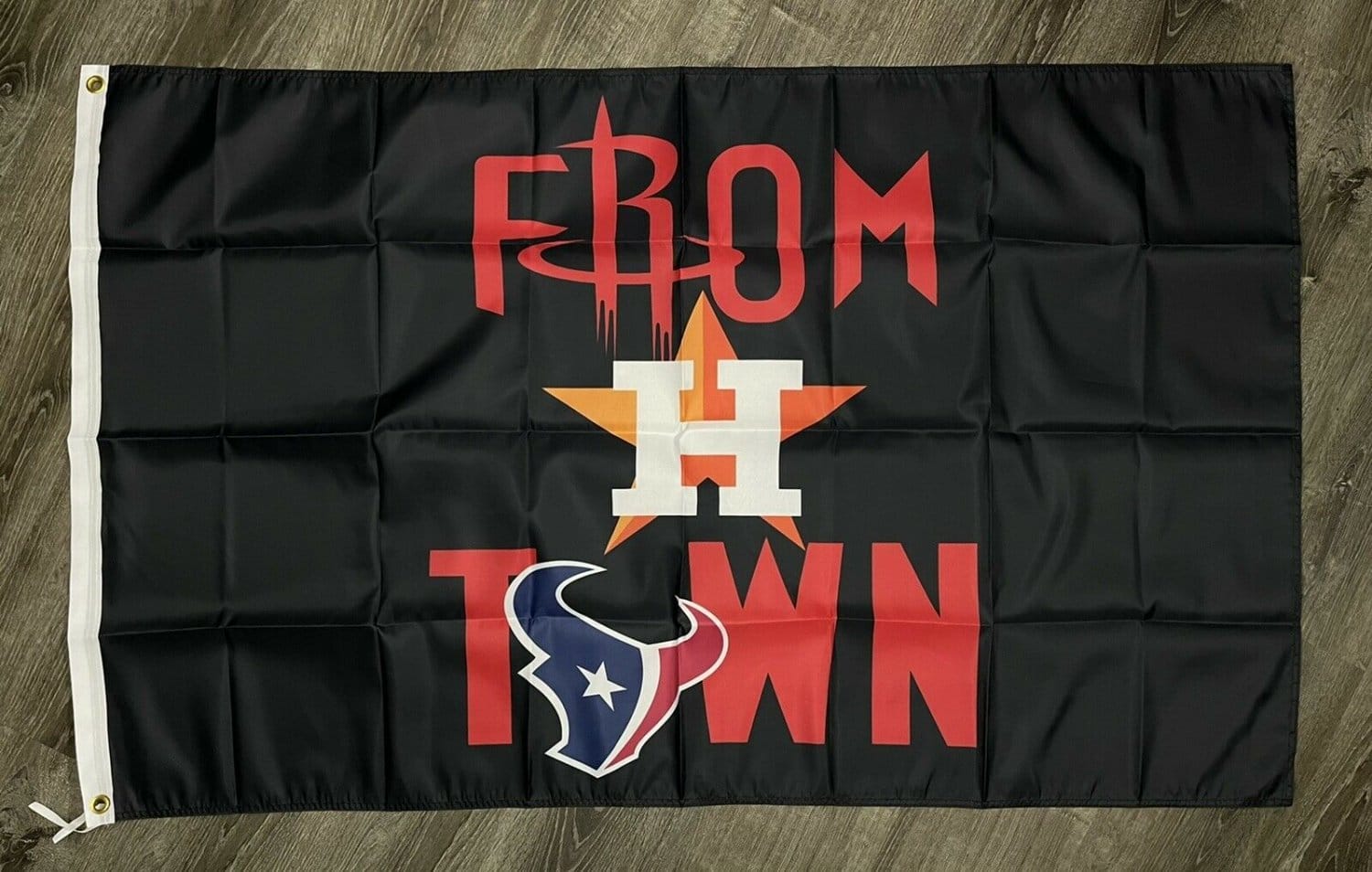 Houston Astros Texans Rockets Flag 3x5 ft From H Town Banner Man-Cave Garage New