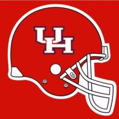 Houston Cougars Helmet Red Flag 3X5ft Banner Polyester with 2 Brass Grommets