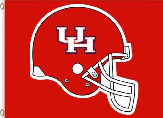 Houston Cougars Helmet Red Flag 3X5ft Banner Polyester with 2 Brass Grommets