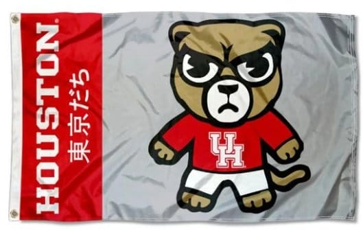 Houston Cougars Red Flag 3X5ft Banner Polyester with 2 Brass Grommets