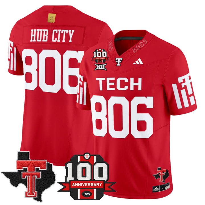 Hub City Jersey #806 Texas Tech 2025 100th Anniversary Patch Stitched - Image 3
