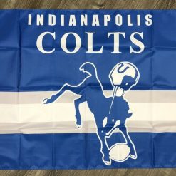Indianapolis Colts Retro Style Logo Flag 3x5 ft Blue Banner Man-Cave Garage