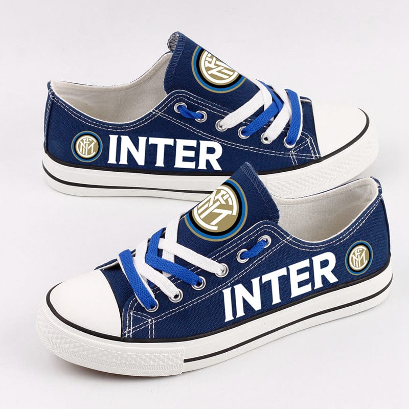 Inter Milan Low Top Canvas Sport Sneakers Shoes For Men Women Fans - Image 3