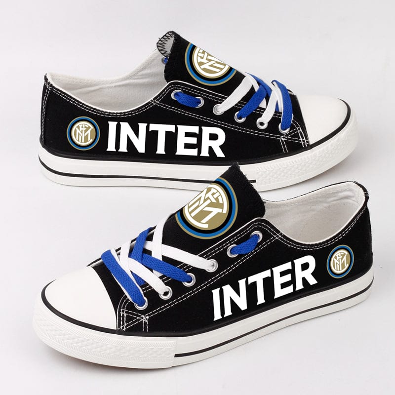 Inter Milan Low Top Canvas Sport Sneakers Shoes For Men Women Fans