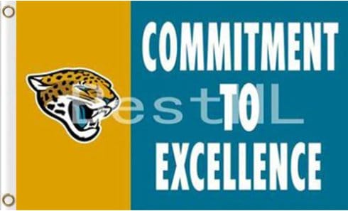 Jacksonville Jaguars Commitment To Excellence Flag 3X5 Ft Polyester Banner USA 90x150cm