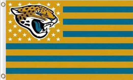 Jacksonville Jaguars Star and Stripes Flag 3X5 Ft Polyester Banner USA 90x150cm