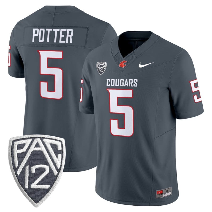 Jaxon Potter Jersey #5 Washington State Cougars 2025 V2 Vapor Limited Stitched