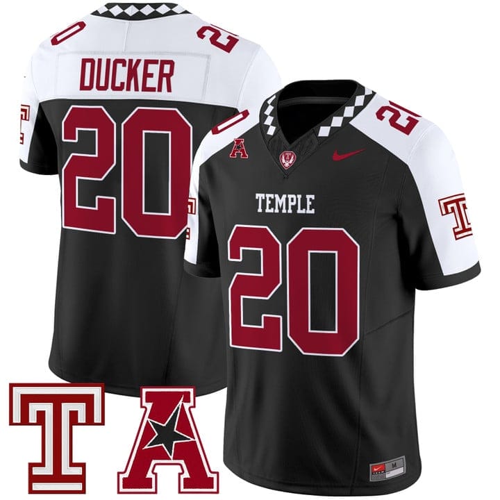 Jay Ducker Jersey #20 Temple Owls 2025 Vapor Limited Stitched - Image 3