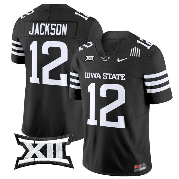 Jaylon Jackson Jersey #12 Iowa State Cyclones 2025 Limited Stitched Black