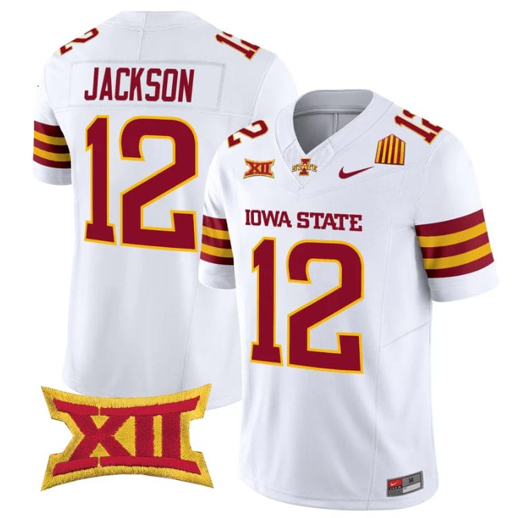 Jaylon Jackson Jersey #12 Iowa State Cyclones 2025 Limited Stitched White