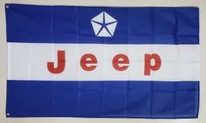 Jeep White And Blue Flag 3X5 Ft Polyester Banner USA 90x150cm
