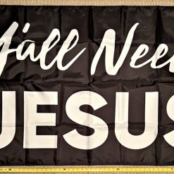 Jesus Flag Y Lord Love Religion Christian God USA Poster Sign 3x5'
