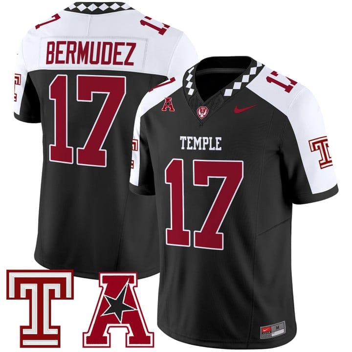 JoJo Bermudez Jersey #17 Temple Owls 2025 Vapor Limited Stitched - Image 3