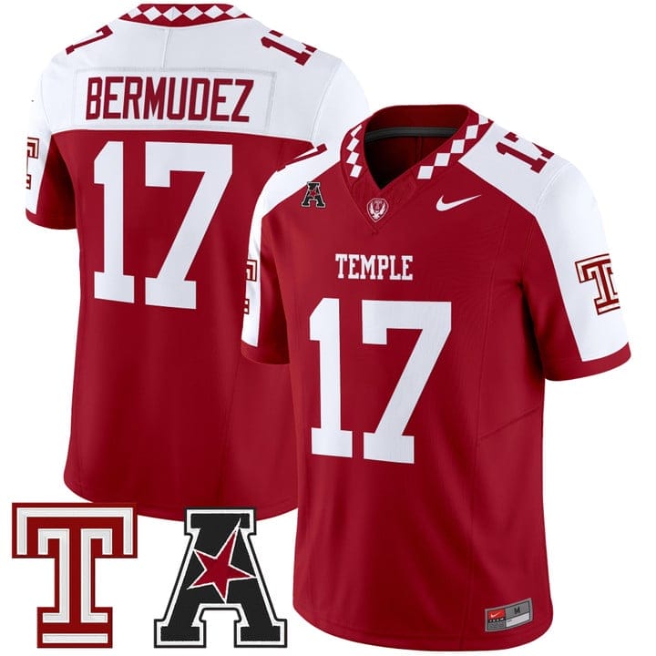 JoJo Bermudez Jersey #17 Temple Owls 2025 Vapor Limited Stitched - Image 4