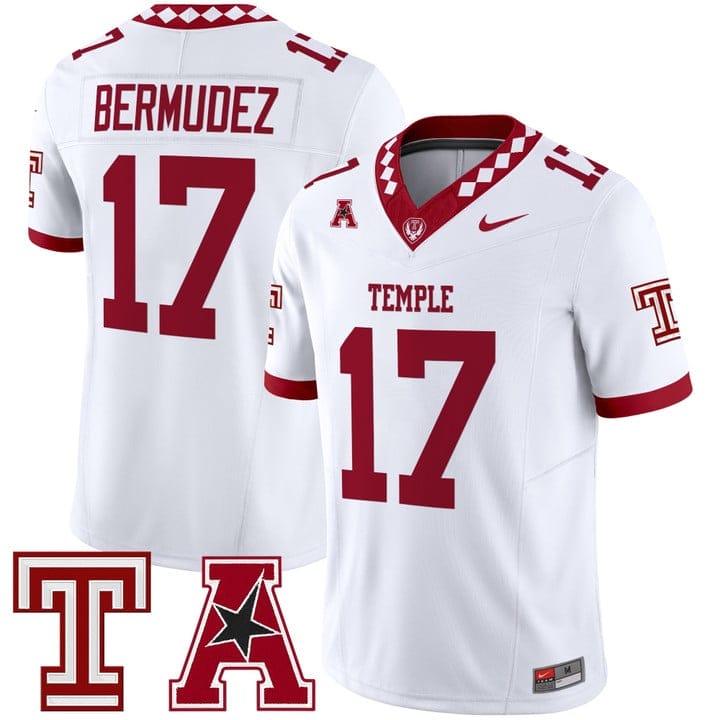 JoJo Bermudez Jersey #17 Temple Owls 2025 Vapor Limited Stitched - Image 2