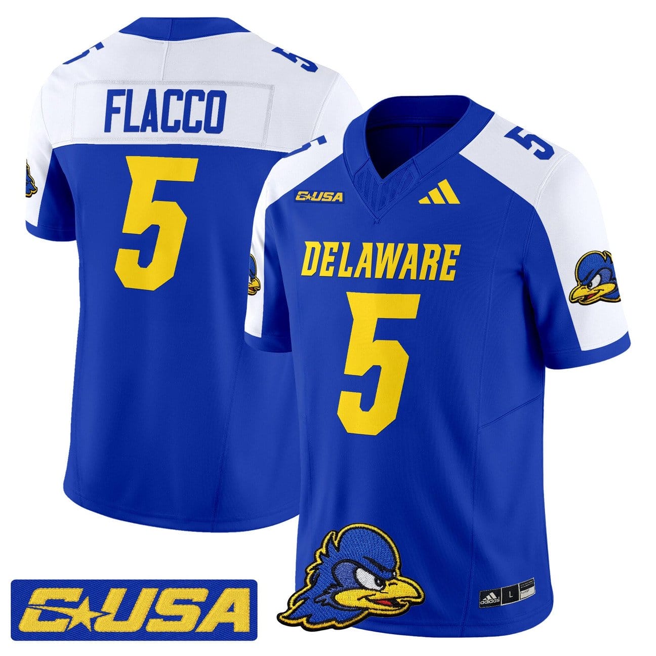 Joe Flacco Jersey #5 Delaware Blue Hens 2025 Vapor Limited Stitched - Image 3