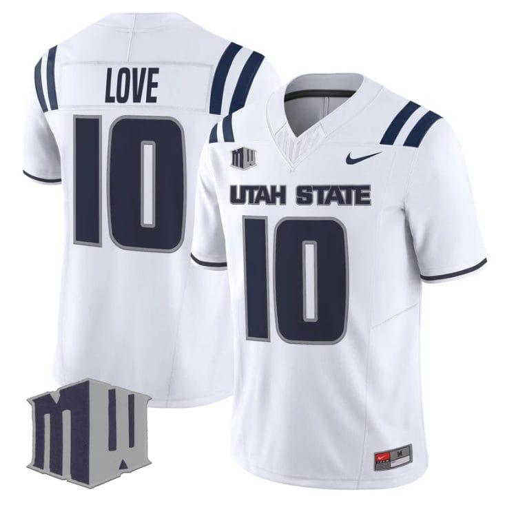 Jordan Love Jersey #10 Utah State Aggies 2025 Vapor Limited Stitched White