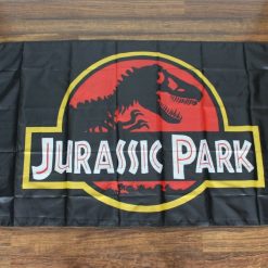 Jurassic Park Banner Flag 3x5ft Movie Film Dinosaur Logo Man Cave