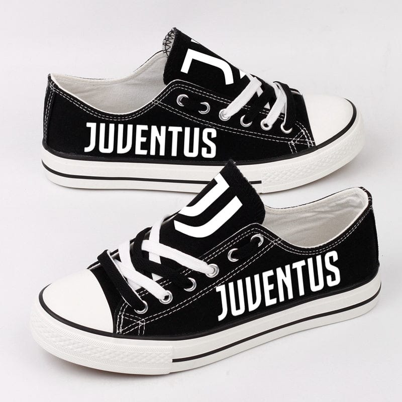 Juventus Low Top Canvas Sport Sneakers Shoes For Men Women Fans